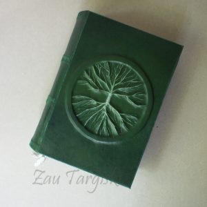 Green medium book of shadows, magic diary with a tree of life