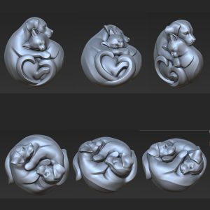 Custom Order 3D model CNC Puppies, Kittens