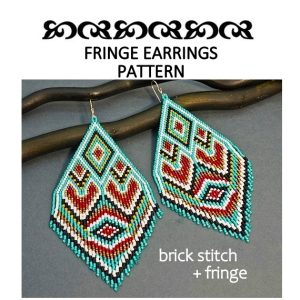 Extra large earrings pattern XL beaded