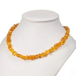 Baltic Amber necklace amber jewelry honey small yellow small beads necklace polished for girl women custom gemstone necklace