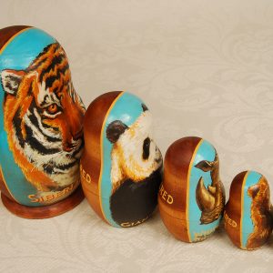 Collectible Nesting Doll Painted Animals Matryoshka Art