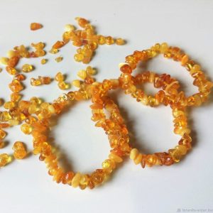 natural amber beads bracelet yellow honey healing gems