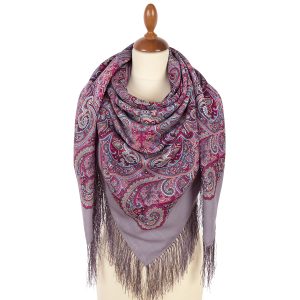 1928-1 Original Pavlovo Posad Russian Shawl 100% Wool scarf 125×125 cm