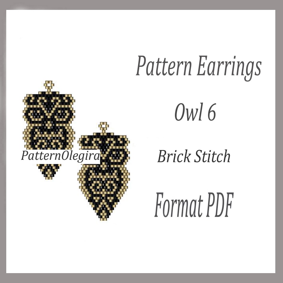 OWL 6 Earrings bead pattern PDF Bead earrings pattern