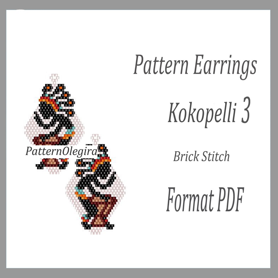 KOKOPELLI 3 Earrings bead pattern PDF Bead earrings pattern