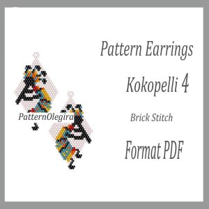 Kokopelli 4 bead earrings pattern PDF file Kokopelli bead pattern Olegirabeadpatterns