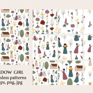 wildflower seamless pattern, floral digital paper