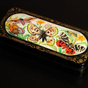Butterflies lacquer box interior Summer gift