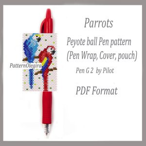 Parrots Pen wraps bead pattern PDF file Parrots bead pattern cover pen Olegirabeadpatterns