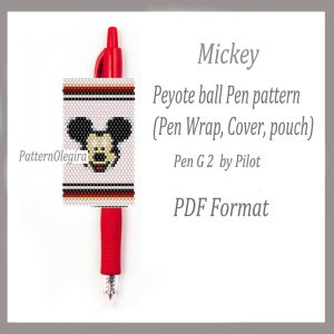 Mickey Mouse Pen wraps bead pattern PDF file Mickey Mouse bead pattern cover pen Olegirabeadpatterns