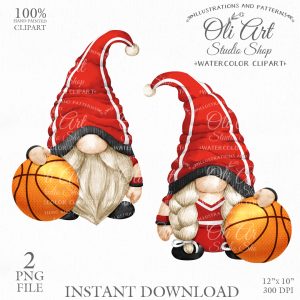 Gnome Basketball Player Clip Art. Sport. Cute Character