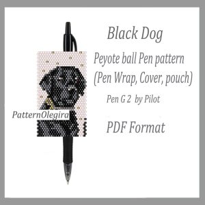 Black Dog Pen wraps bead pattern PDF file Black Dog bead pattern cover pen Olegirabeadpatterns