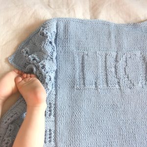 Personalized baby blanket, knitted baby blanket