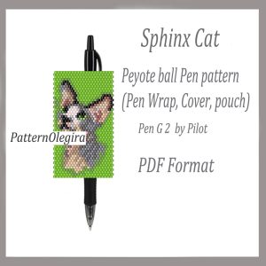 Sphinx Cat Pen wraps bead pattern PDF file Sphinx Cat bead pattern cover pen Olegirabeadpatterns