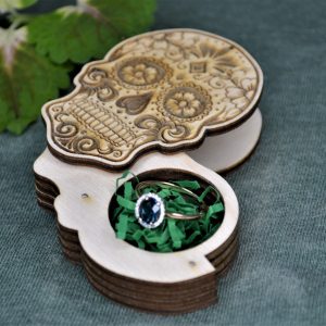 Unique jewelry box “Sugar Skull 1”. Files for laser cut