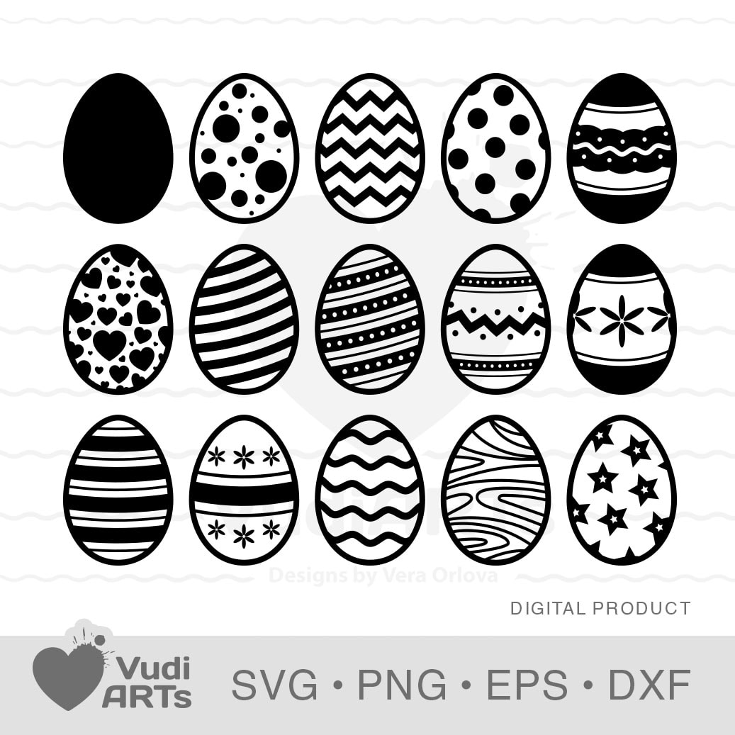 Trendy Easter Eggs Collection in pastel colors SVG PNG EPS