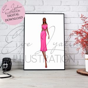 DIGITAL DOWNLOAD Fashion with HeART (Printable Illustration)