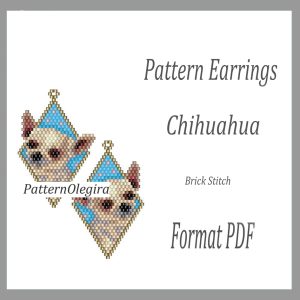 CHIHUAHUA Earrings bead patterns PDF file Beading patterns Beading earrings Beading dogs Olegirabeadpatterns