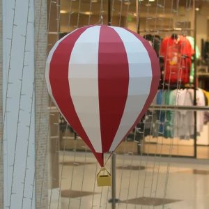 PAPERCRAFT AIR BALLOON 3d pdf template low poly pattern
