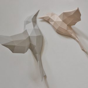 Papercraft birds 3d low poly template