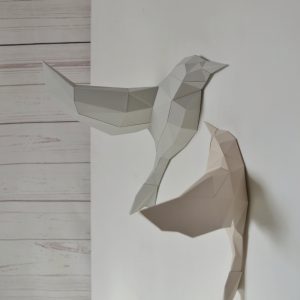 Papercraft birds 3d low poly template