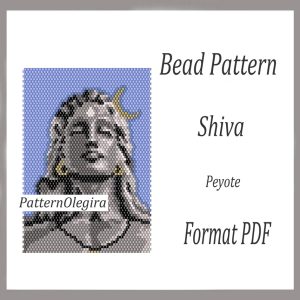 SHIVA bead pattern PDF file Beaded Shiva peyote Tapestry bead pattern Shiva Olegirabeadpatterns