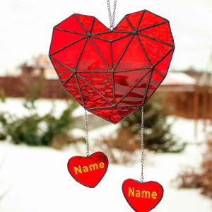 Stained Glass Heart Suncatcher, Fast Free Shipping