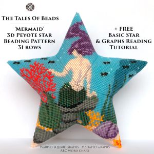 3d peyote star pattern mermaid