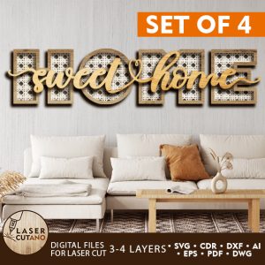 Crealandia - Handmade Marketplace 200 Sweet Home Signs Bundle Multilayer Cut Template