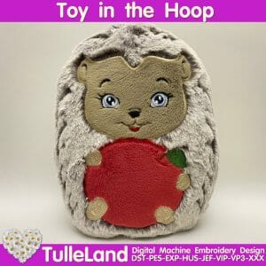 Hedgehog Stuffed Toy In The Hoop ITH Pattern plush Toy digital design for Machine Embroidery