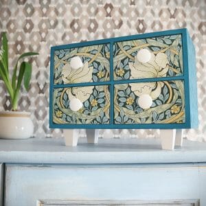Small storage cabinet Blue apothecary cabinet Handmade box