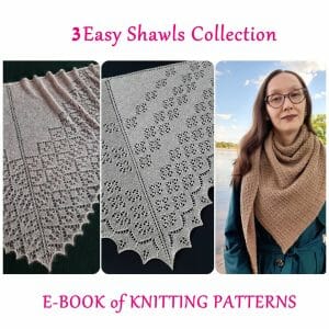 3 Shawl Knitting Patterns Collection for beginner knitters