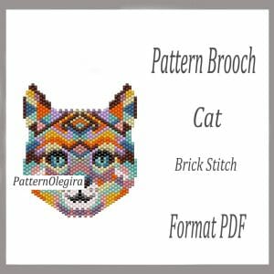 CAT Brooch bead pattern PDF file Bead Cat pattern Bead Cat brooch Olegirabeadpatterns