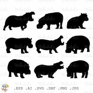 Hippopotamus Svg Silhouette
