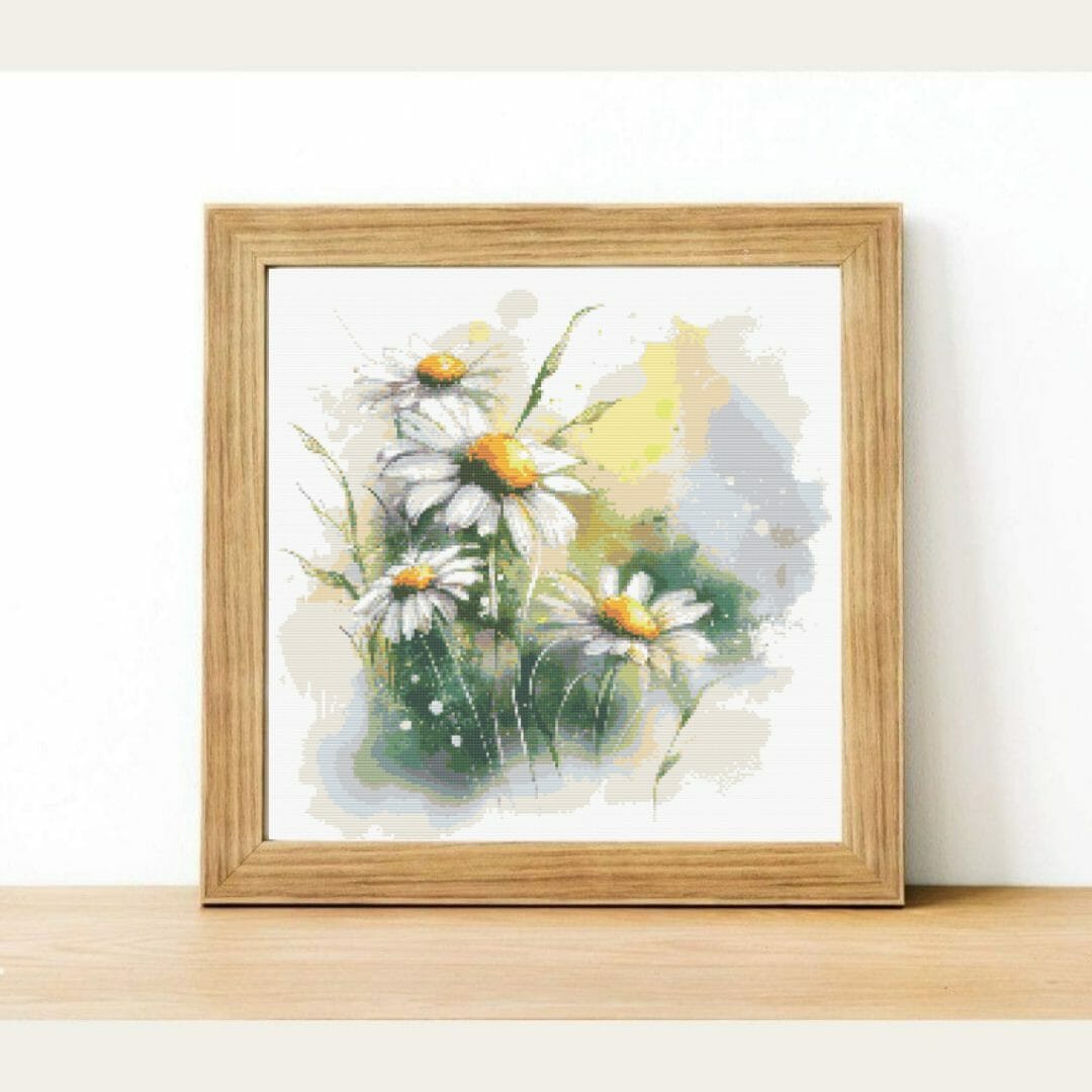 Chamomiles cross stitch pattern, printable chart PDF 3 Chamomiles cross stitch pattern, printable chart PDF - Image 3