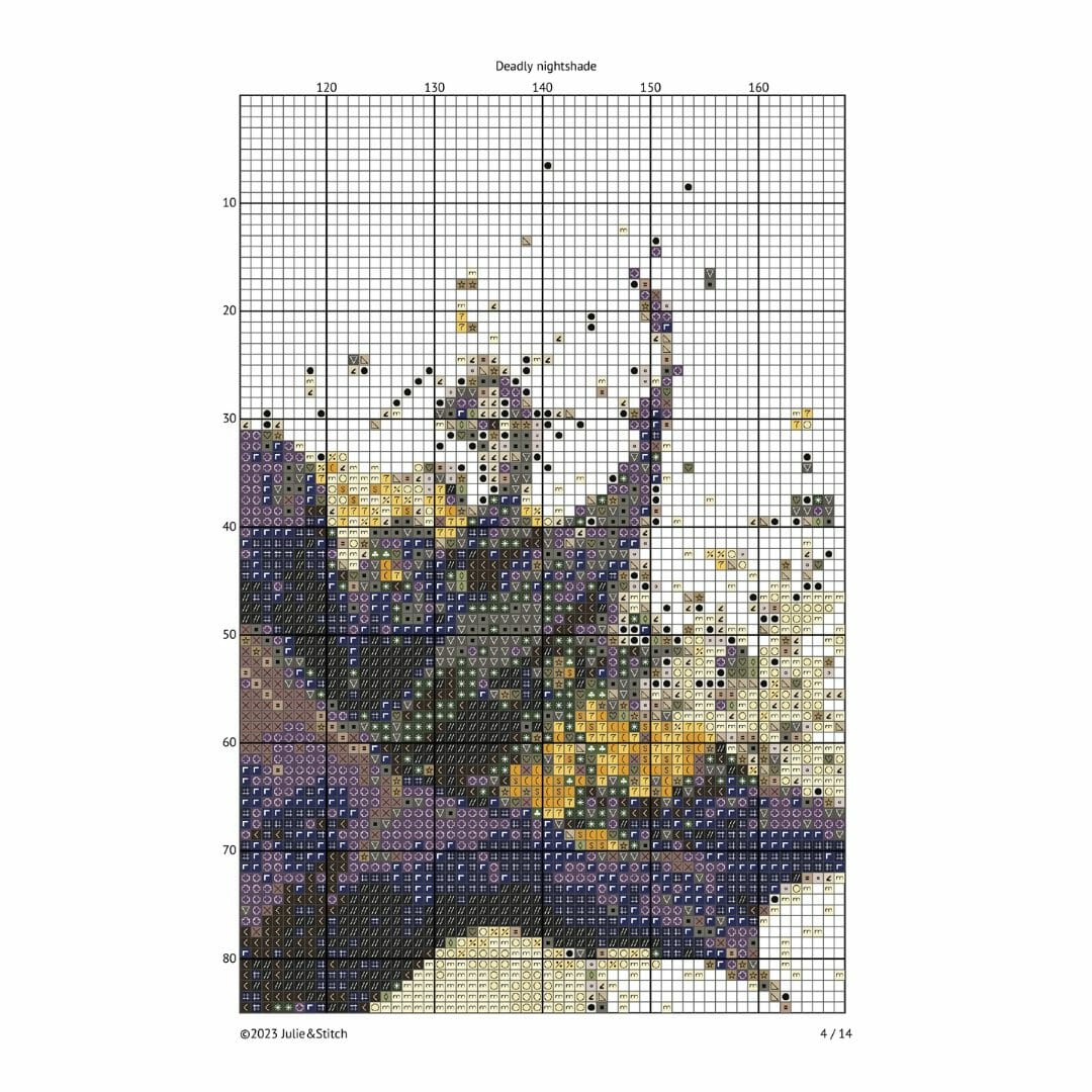 Deadly nightshade cross stitch pattern, printable chart 4 Deadly nightshade cross stitch pattern, printable chart - Image 4