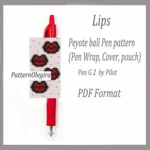 LIPS Bead pattern PDF file Bead pen wraps Bead cover pen Olegirabeadpatterns