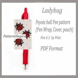 LADYBUG Bead pattern PDF file Bead pen wraps Bead cover pen Olegirabeadpatterns
