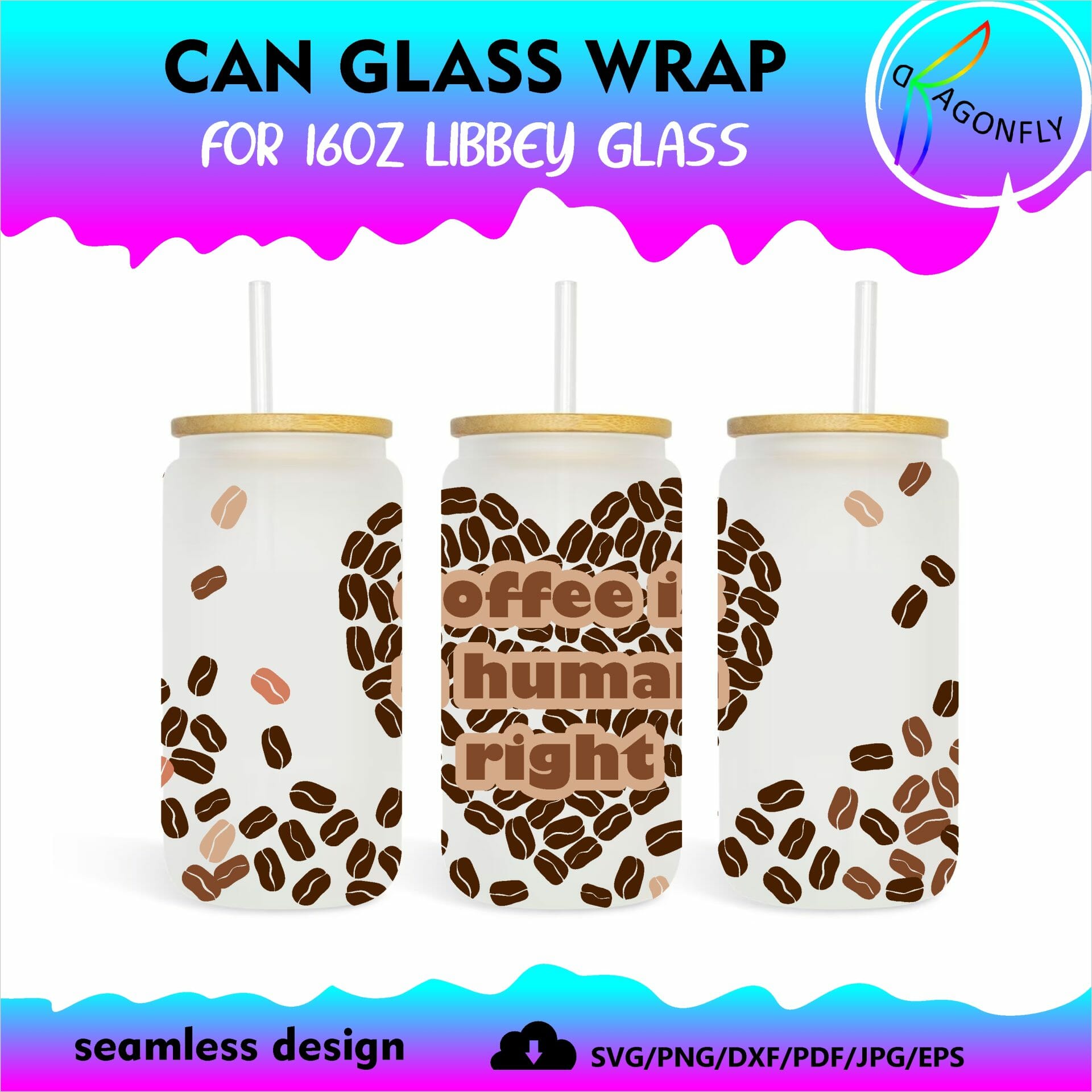 Libbey CAN GLASS WRAP for 16oz LIBBEY CLASS Full Wrap COFFEE 1 Libbey CAN GLASS WRAP for 16oz LIBBEY CLASS Full Wrap COFFEE