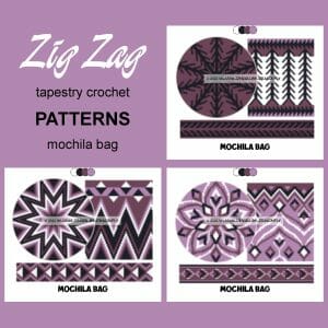 3 CROCHET PATTERNS Wayuu mochila bag SET Fire