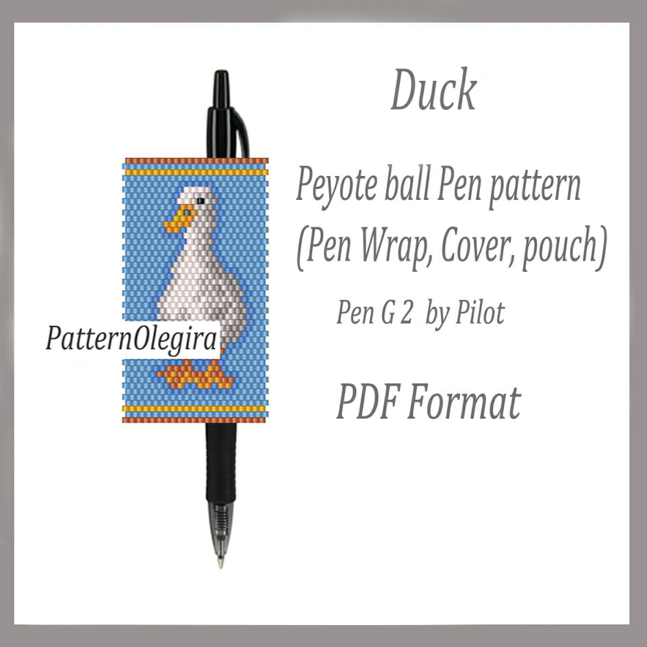 DUCK bead pattern PDF file Bead pen wraps pilot G2 1 DUCK Bead pattern PDF file Bead pen wraps Bead cover pen Olegirabeadpatterns