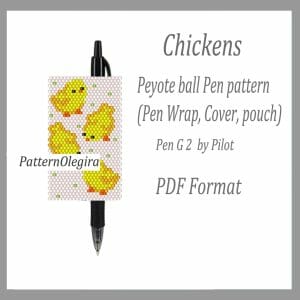 Pen Cover Pattern for Pilot G2 Pens cardinal No. 2 redbird / Pdf ENGLISH /  Pattern for Pen Wrap Pen Cover Pattern 