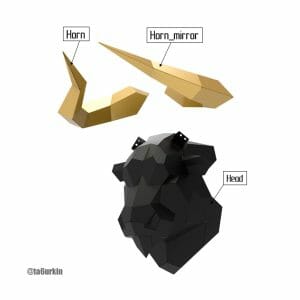 Sheet Metal Template Bull Head (v2) Project (dxf, PDF)