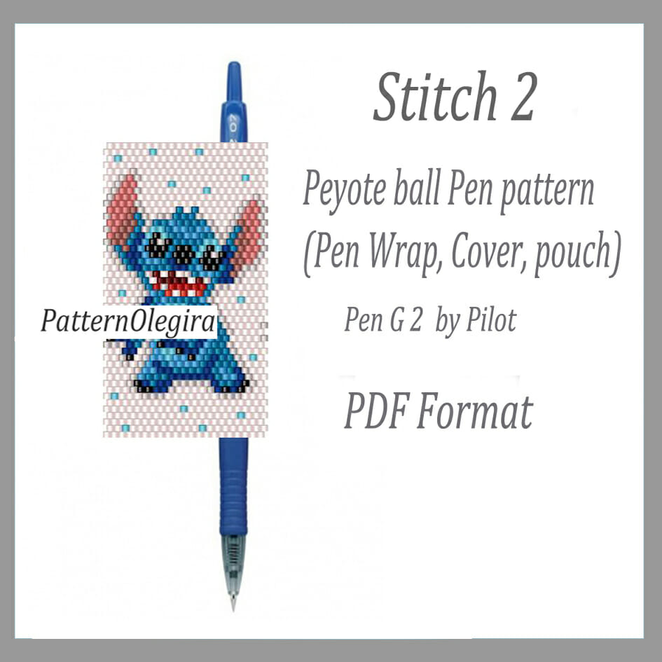 Stitch 2 bead pattern Stitch pen wraps Olegirabeadpatterns