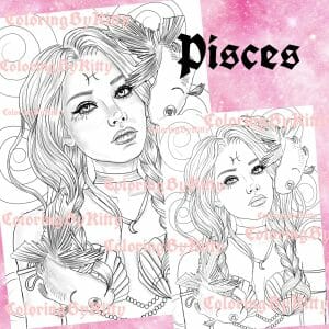 Single coloring page "Pisces"