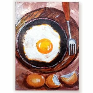 Breakfast Painting Fried Egg in a Skillet