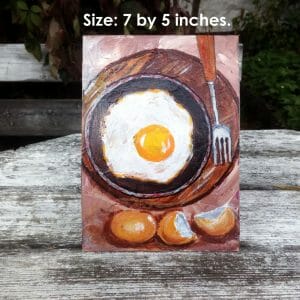 Breakfast Painting Fried Egg in a Skillet