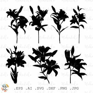 Lily Svg Silhouette Flowers Cricut