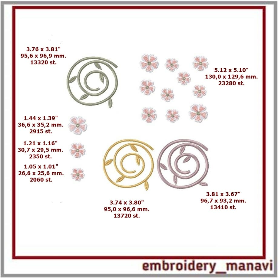 Machine embroidery design wreath on the head 2 Machine embroidery design wreath on the head - Image 2