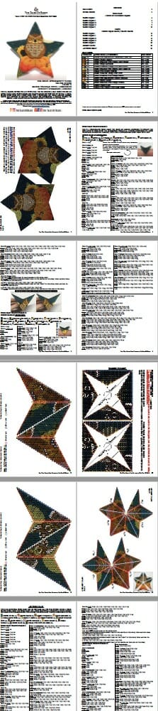 Peyote Star Pattern Owl - Halloween Beaded Star Seed Bead Ornament 5 Peyote Star Pattern Owl - Halloween Beaded Star Seed Bead Ornament - Image 5